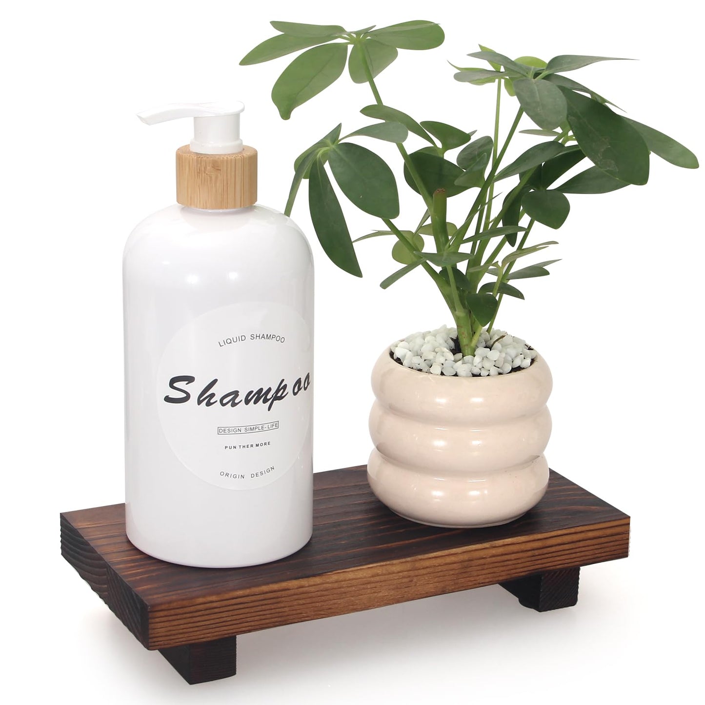 Farmhouse Wooden Soap & Sponge Riser Tray