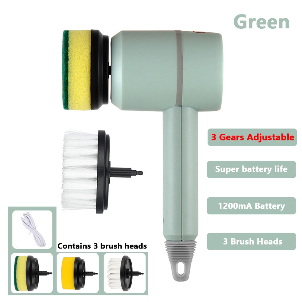 Electric Spin Cleaning Brush (3 Heads)