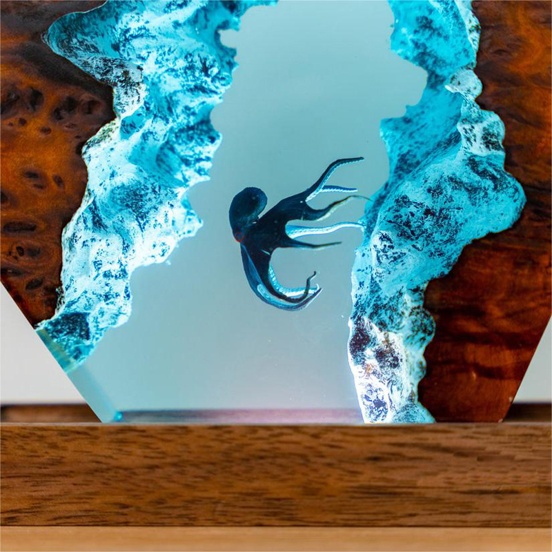 Octopus Diver Resin Night Light